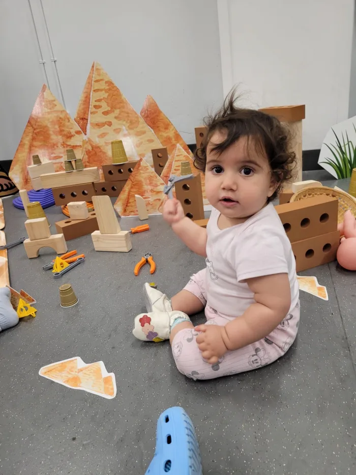 **Ages: up to 18 months**
**Monday to Friday, 7:30 am-6:00 pm**
Your infant will experience educational and developmental play while receiving the nurturing and loving support needed to feel at home. At this early age, we ensure that children begin to engage with their Jewish identity by celebrating holidays and traditions using Hebrew songs, stories and finger play.