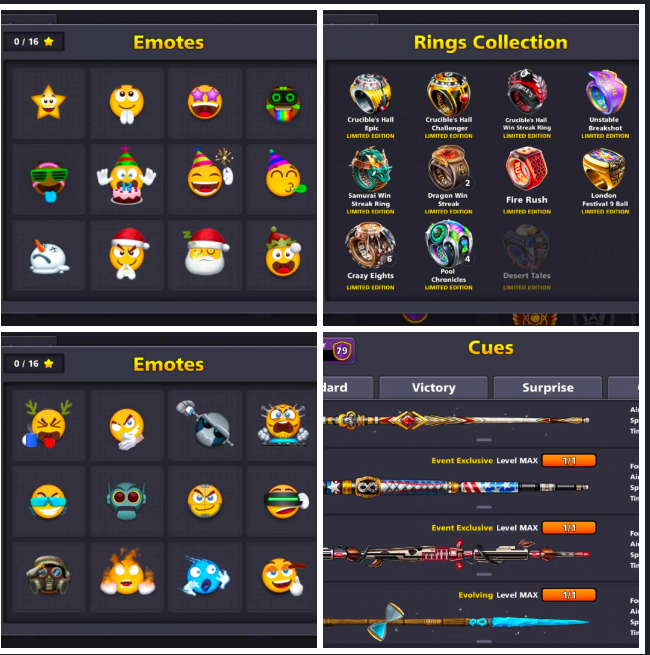 (IOS/Android/Miniclip/Facebook) 8 Ball Pool Account – 2B coins 68 CCP VIP Diamond 8 event cues max 20/20 legendary cues MINICLIP LOGIN Facebook link POSSIBLE