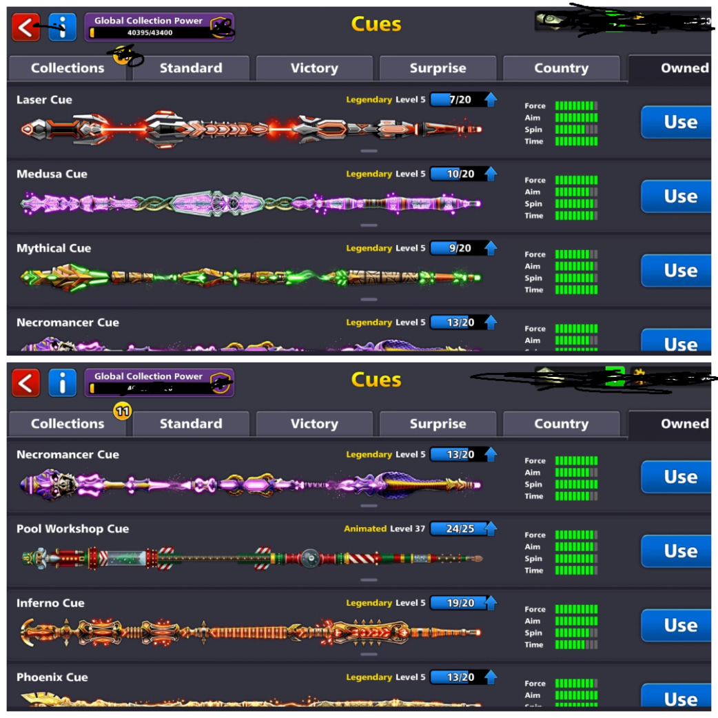 (IOS/Android/Miniclip/Facebook) 8 Ball Pool Account – Diamond 20/20 Legendary Cues 2 Billion Coins 230 level Instant Delivery Mini Login