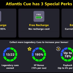 (IOS/Android/Miniclip/Facebook) 8 Ball Pool Account – 10 to 14 Legendary Cues 1 Billion Coins + Random Cash 40-50 CCP 1-100 Level