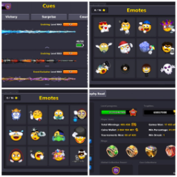 (IOS/Android/Miniclip/Facebook) 8 Ball Pool Account – 75-CCP 1 BILLION COINS 7 CUES MAXED 20 LEGENDARY CUES GALAXY CUE OPEN PURE GMAIL LOGIN PASSWORD CHANGE ABLE