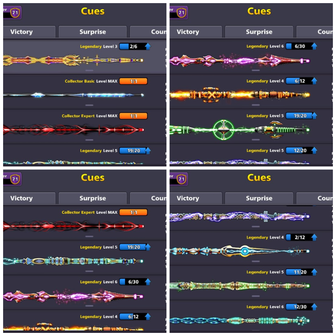 (IOS/Android/Miniclip/Facebook) 8 Ball Pool Account – 2 BILLION+COINS 900+CASH VIP DIAMOND 20 LEGENDARY CUES 242 LEVEL 4 EVENT CUE MAX 72 CCP FACEBOOK LINK POSSIBLE MINICLIP LOGIN