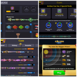 (IOS/Android/Miniclip/Facebook) 8 Ball Pool Account – 1 Cues Level MAX + 19 Legendary cues 30million High CCP 59 FB/GMAIL Account