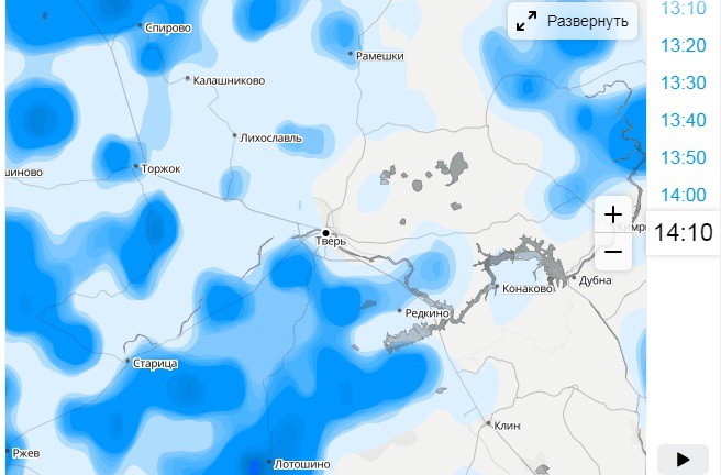 Карта погоды в тверской области на сегодня