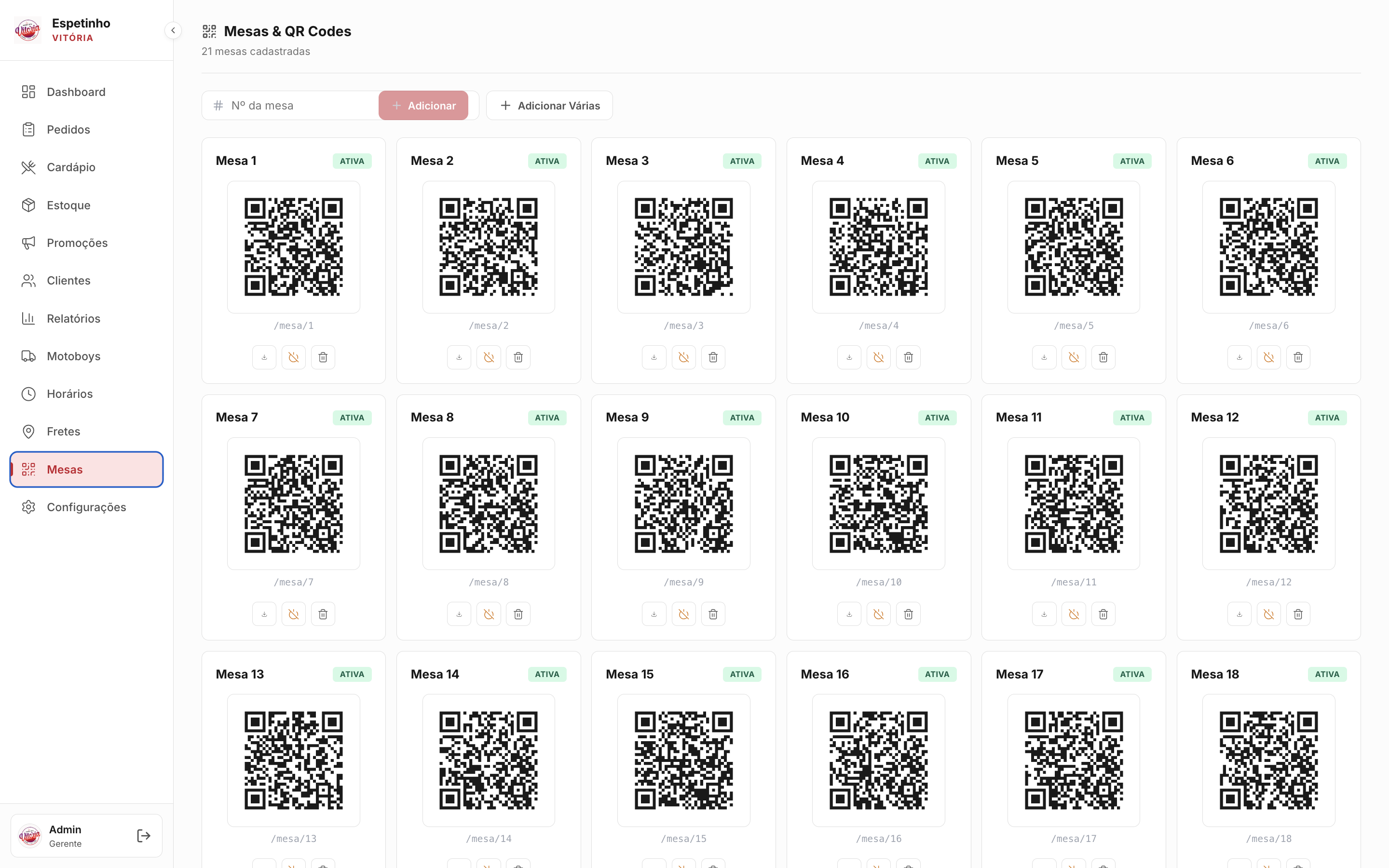 QR Code Mesas