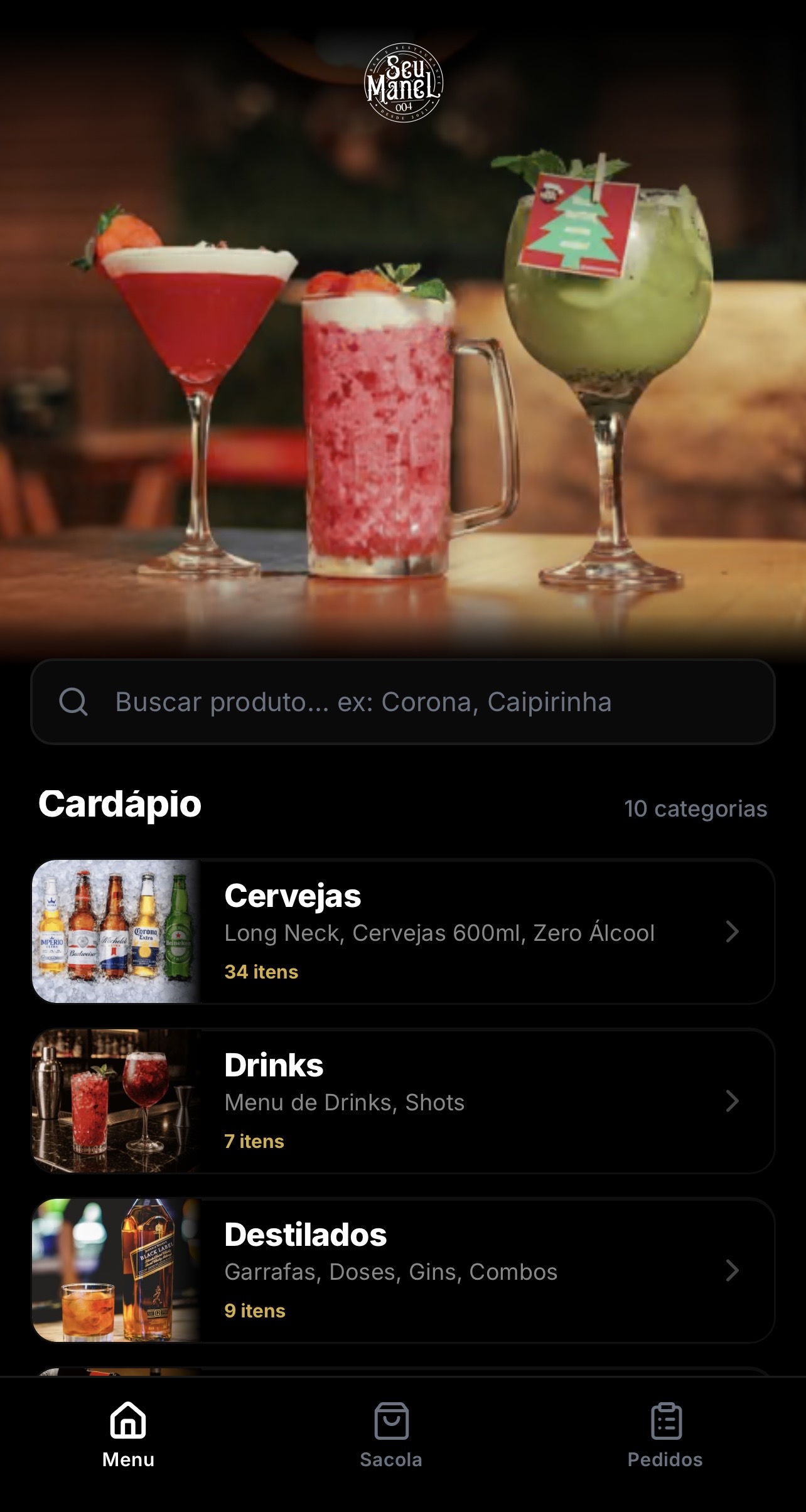 Cardápio Mobile