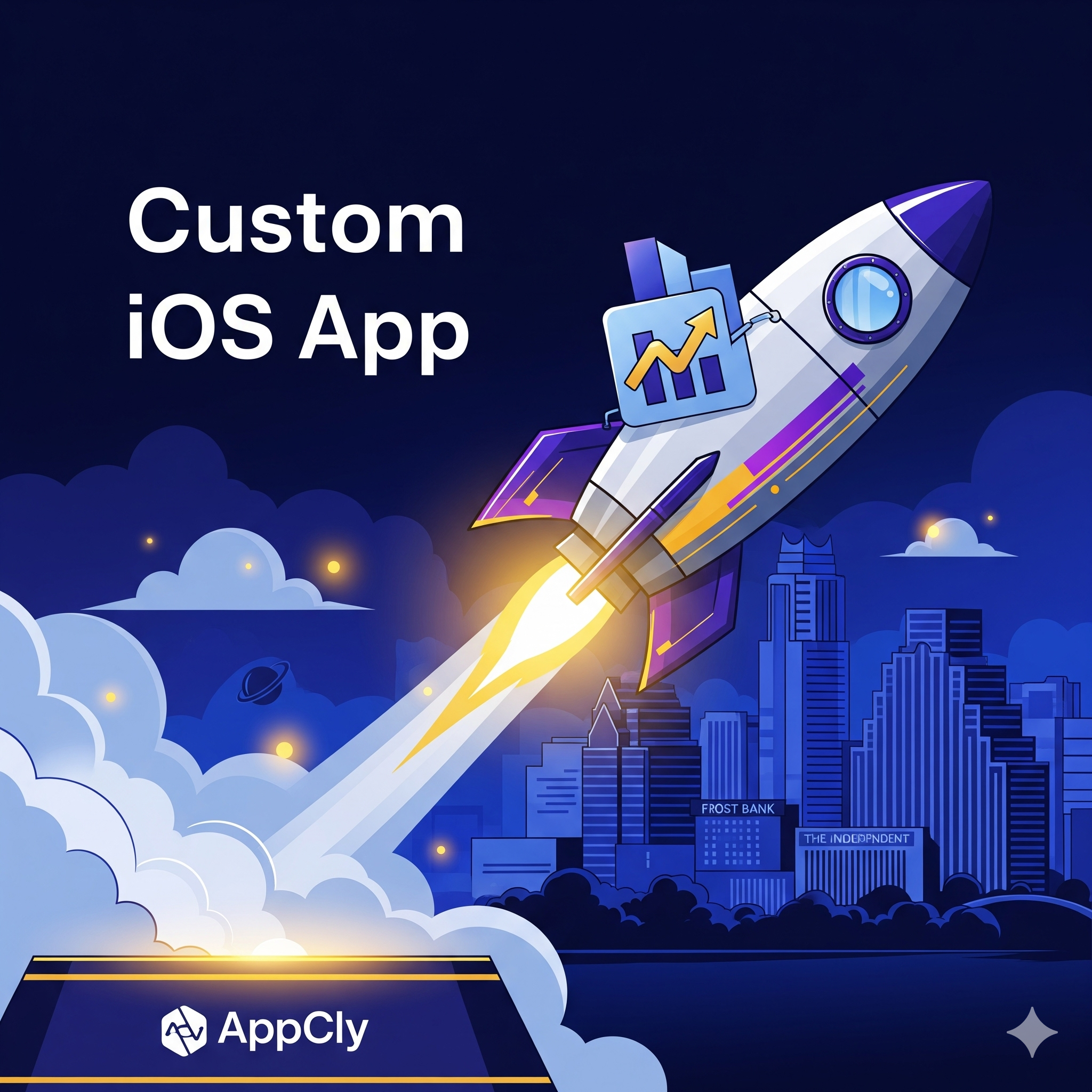 An iPhone displaying a custom-designed iOS app