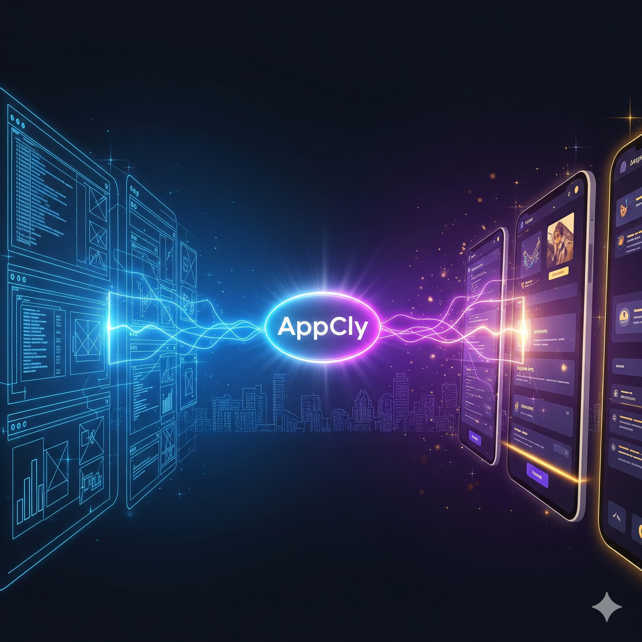 A timeline graphic showing the stages of app development