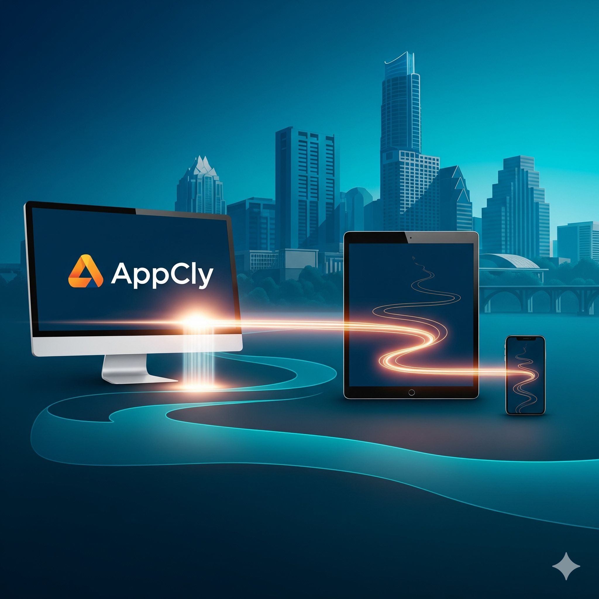 A website shown on multiple devices - desktop, tablet, and mobile - symbolizing responsive web design in Cedar Park