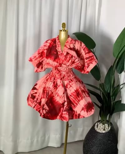 Ankara bubble skirt and top