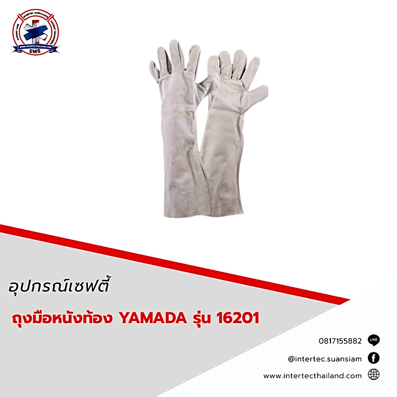 ถุงมือหนังท้อง 16" รุ่น 16201 YAMADA / โหล