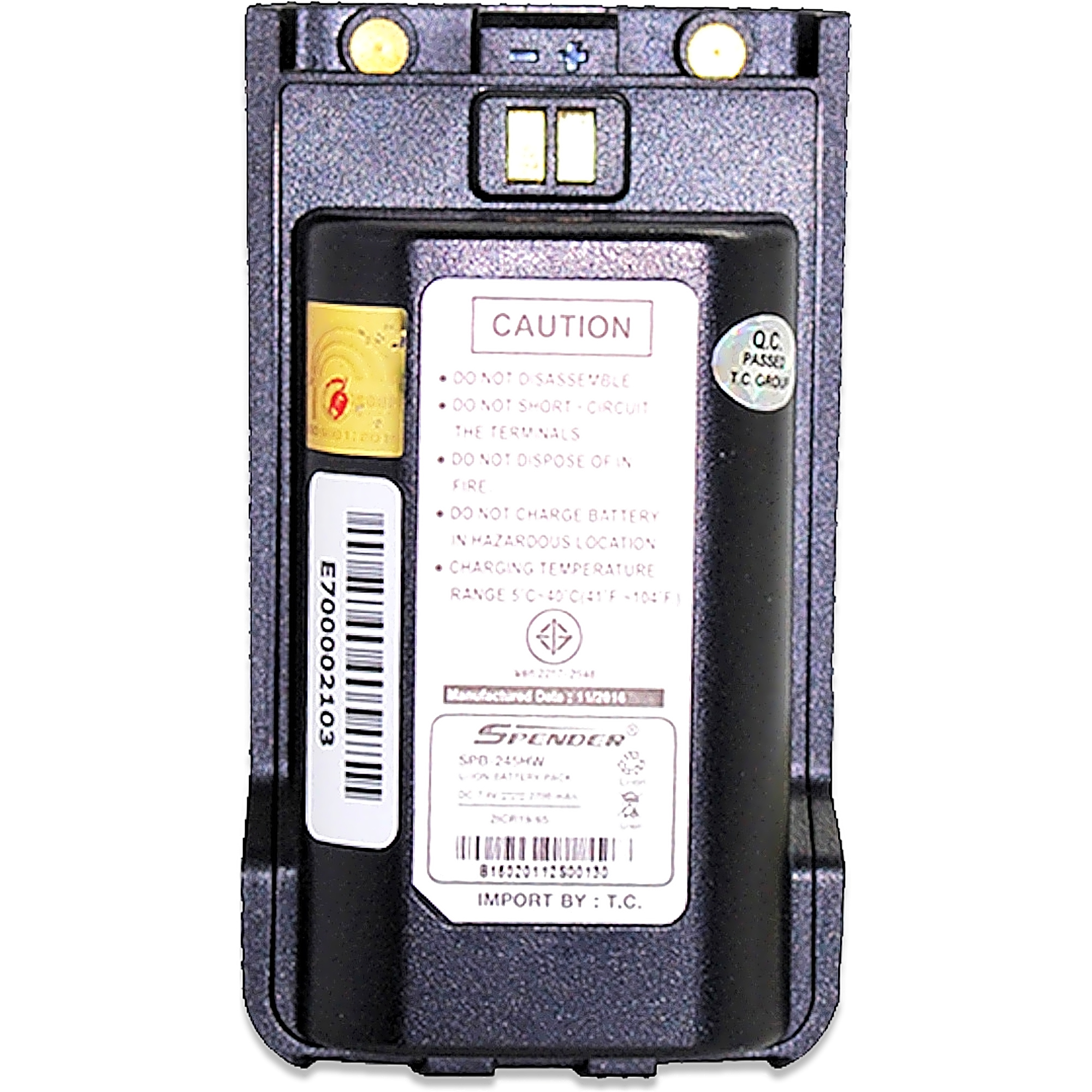 แบตเตอรี่วิทยุสื่อสาร SPENDER รุ่น TC-245HW - ภาพหลัก | แบตเตอรี่วิทยุสื่อสาร