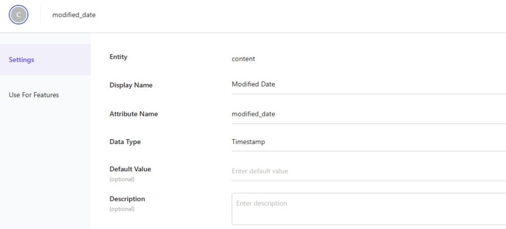 modified attribute timestamp data type