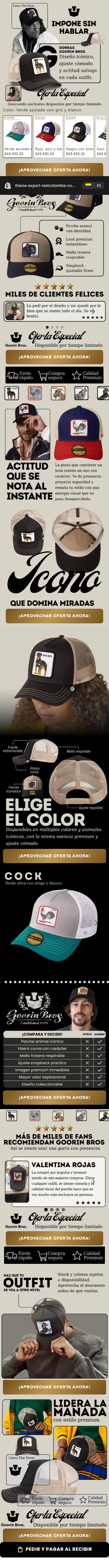 Landing Gorras