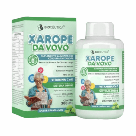 XAROPE DA VOVO SUPLEMENTO ALIMENTAR DE CURCUMA DE XAROPE SAPOR LIMAO 300ML