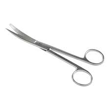 Tesoura curva fina /romba em aço inox - 15cm