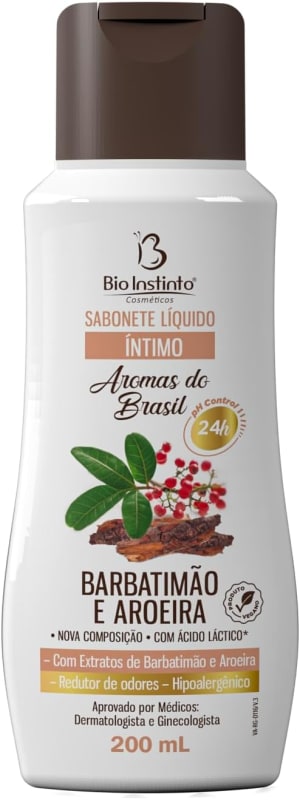AROMAS DO BRASIL SABONETE LIQUIDO INTIMO BARBATIMAO E AROEIRA BIO INSTINTO 200 ML