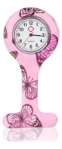 RELOGIO DE LAPELA BORBOLETA ROSA - SUPERMEDY