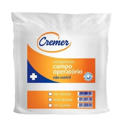 CAMPO OPERATORIO 25 X 28 ESTERIL RAIO X 20G UNT/5UN EMB. SIMPLES DELICATO CREMER