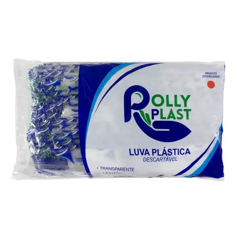 LUVA TOQUE (EST) C/100 UN (EMB. TRANSPRENTE) COD 089A - POLLY PLAST