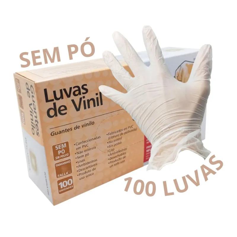 LUVA PROCEDIMENTO VINIL S/ TALCO TAM G C-100 - DESCARPACK