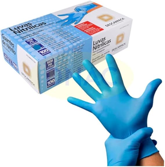 LUVA PROCEDIMENTO NITRILICA PP SEM PO (AZUL) DESCARPACK