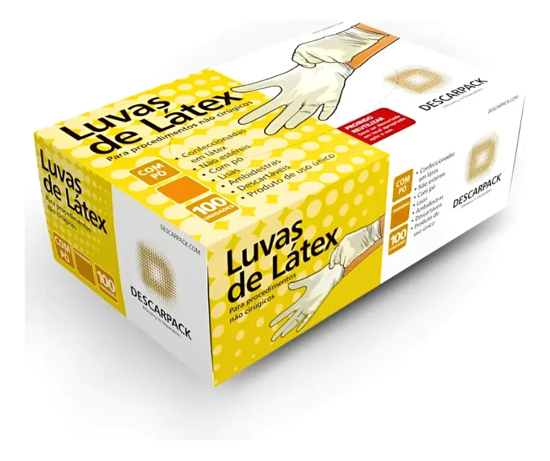 LUVA PROCED LATEX C/ PO TAM PP - DESCARPACK