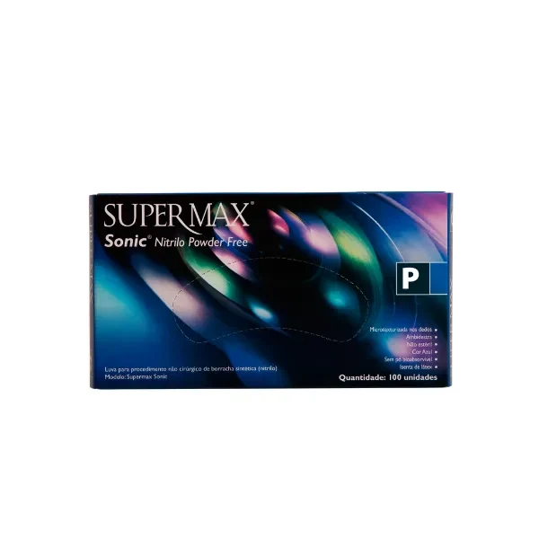 LUVA NITRILICA TAM P POWDER FREE SEM PO (AZUL) C-100 - SUPERMAX