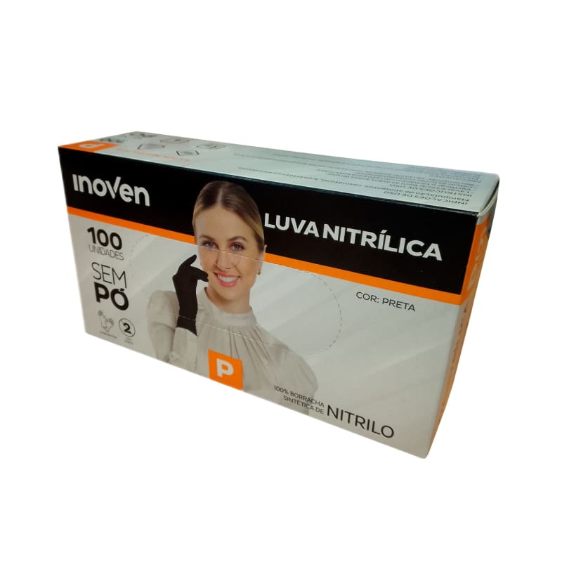 LUVA NITRILICA PRETA P - INDL - (10X100) CX C/1000 -LOTE:ILNIB083 VAL.01/06/2030