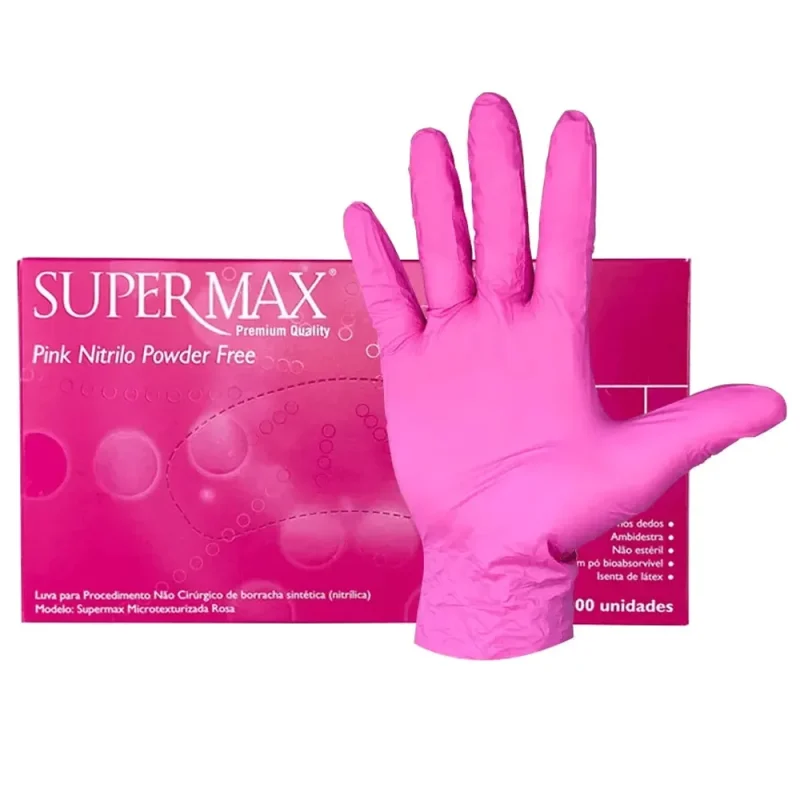 LUVA NITRILICA PINK TAM P PREMIUM QUALITY C/100 - SUPERMAX