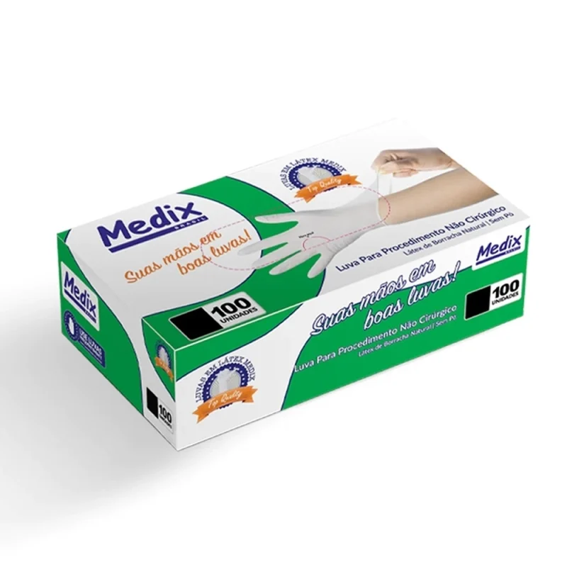 LUVA LATEX SEM PO TAM M C /100 - MEDIX