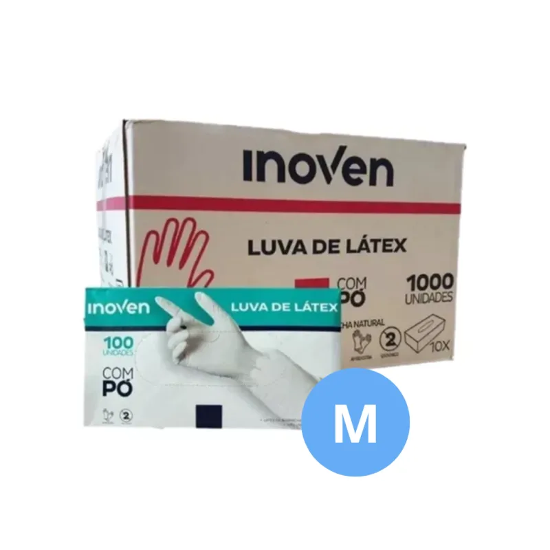 LUVA LATEX M C/PO CX C 1000 (10X100) -LOTE:ILLIS124 VAL.01/02/2029