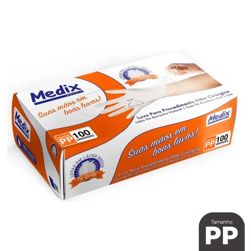 LUVA LATEX COM PO TAM PP C /100 - MEDIX