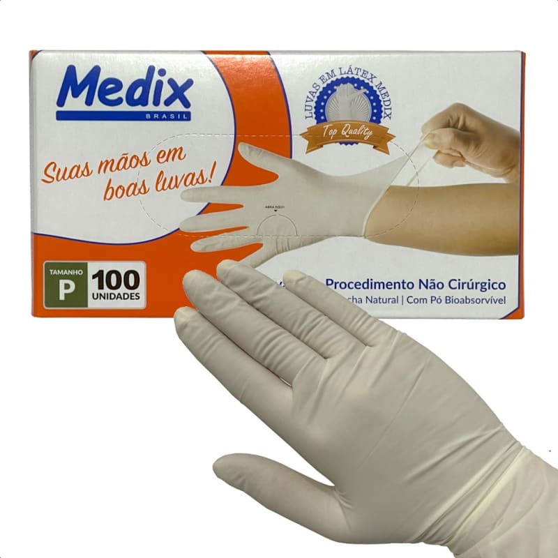 LUVA LATEX COM PO TAM P C /100 - MEDIX