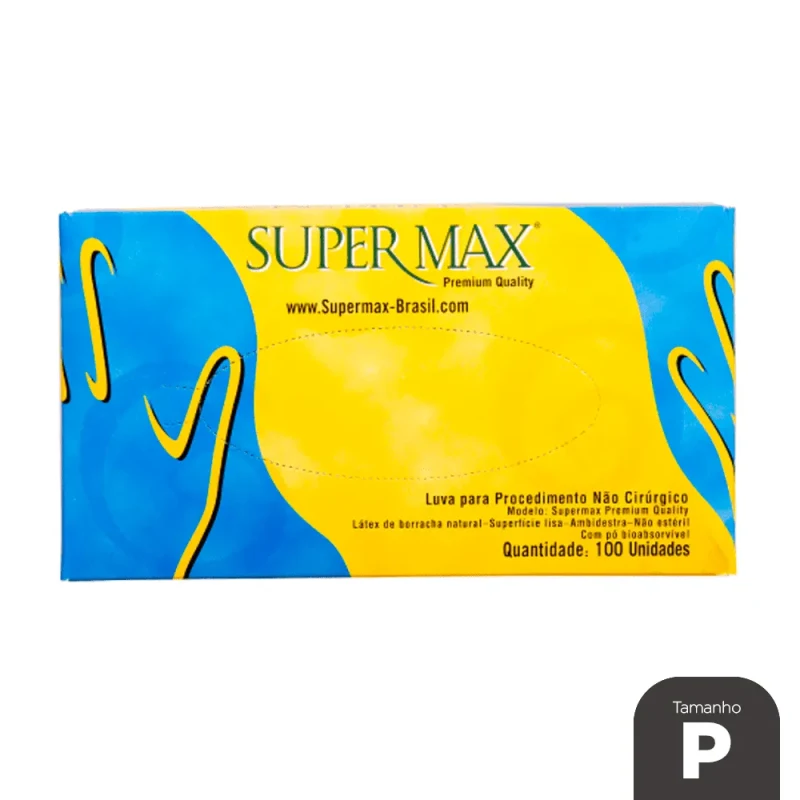 LUVA LATEX COM PA TAM P PREMIUM QUALITY C/100 - SUPERMAX
