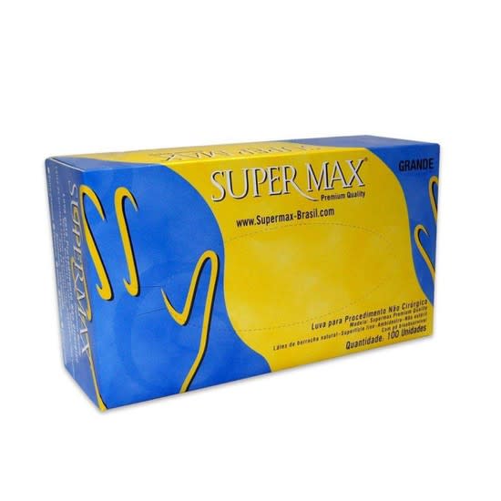 LUVA LATEX COM PA TAM G PREMIUM QUALITY C/100 - SUPERMAX