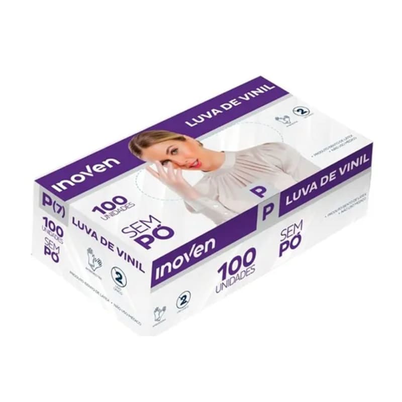 LUVA DE VINIL S/ PO P - INDL - (10X100) CX C/1000 -LOTE:IVSII006 VAL.01/07/2029