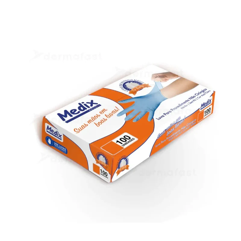 LUVA DE NITRILO AZUL USO GERAL TAM G C/100UN