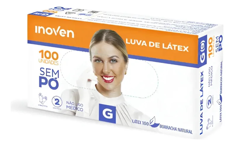 LUVA DE LATEX S/ PO G - INDL - (10X100) CX C/1000 -LOTE:ILLIS205 VAL.01/08/2030