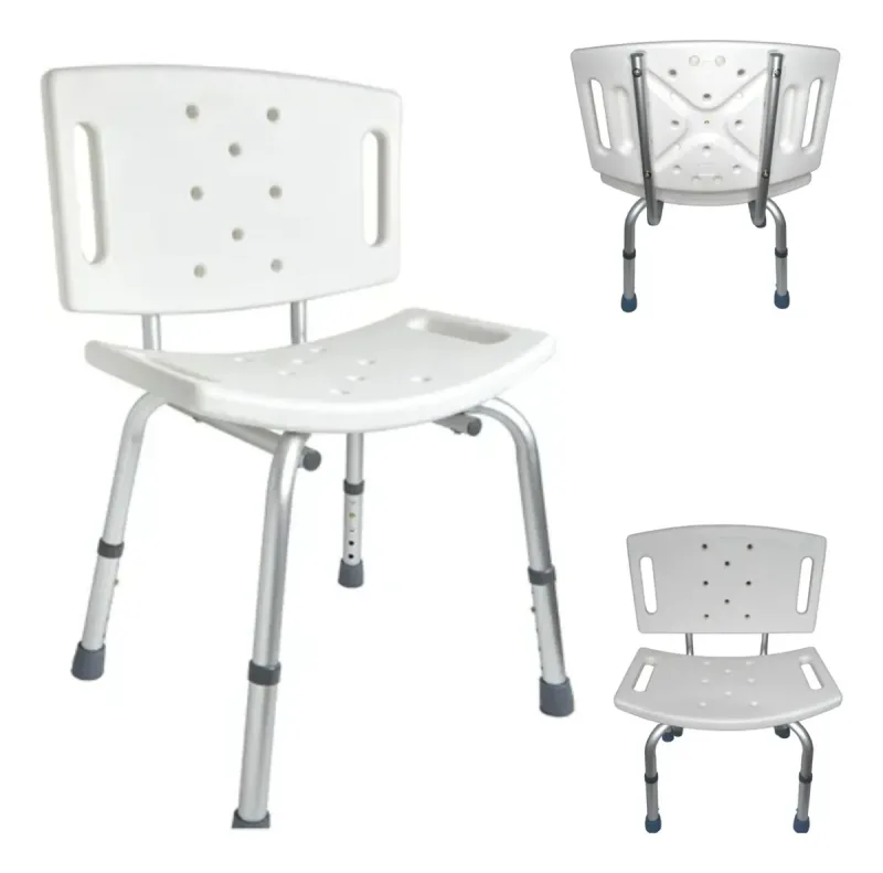 BANQUETA DE BANHO COM ENCOSTO CAP 100KG REGULAVEL - SUPERMEDY