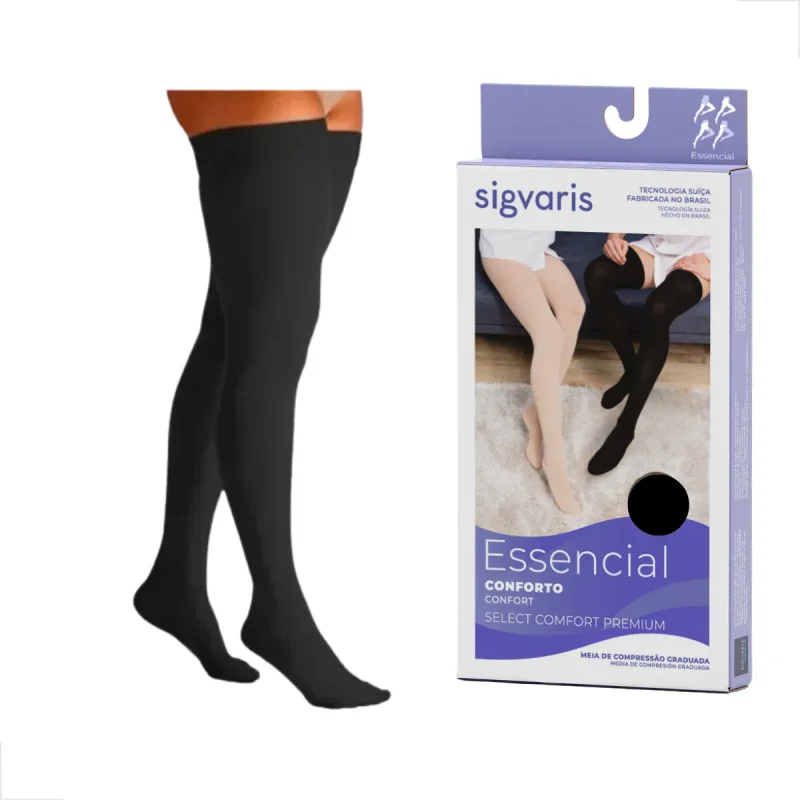 Meia de Compressão Select Confort Premium Meia Coxa 20-30mmhg Ponteira Fechada Sigvaris