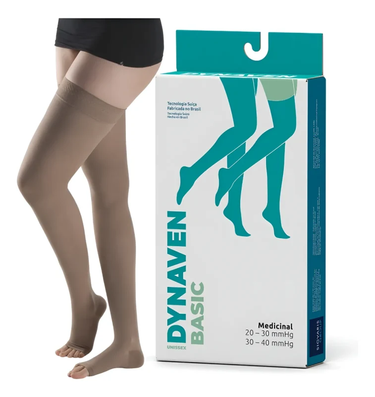 Meia de Compressão Dynaven Basic Meia Coxa 30-40mmhg Ponteira Aberta Sigvaris