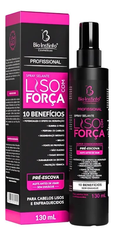SPRAY CONDICIONANTE SELANTE 10 BENEFICIOS LISO COM FORCA BIO INSTINTO 130 ML
