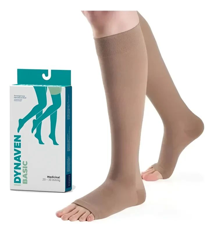 Meia de Compressão Dynaven Basic Panturrilha 3/4 30-40mmhg Ponteira Aberta Sigvaris