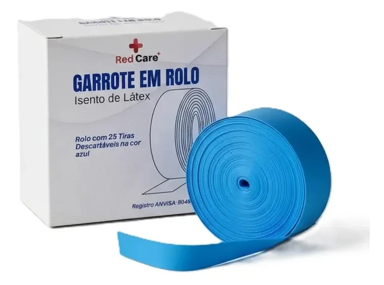 GARROTE TIRAS DESCARTAVEIS AZUL TPE ROLO C/25 TIRAS REDCARE ANVISA:80499940066 LOTE 01/2025
