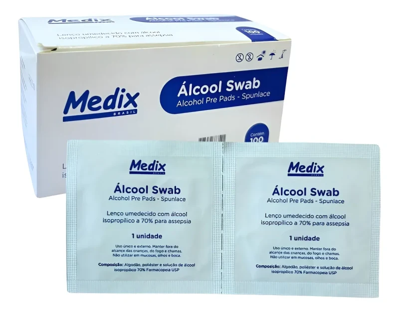 ALCOOL 70% SACHET CX/100UN MEDIX