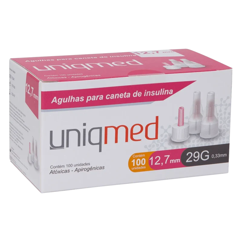 AGULHA P/CANETA DE INSULINA 12,7MM 29G ESTERIL C/100 - UNIQMED