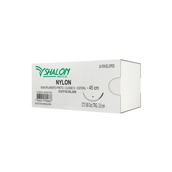 FIO NYLON 0 COM  AGULHA TRIANGULAR DE 3 CM CX 24 UND