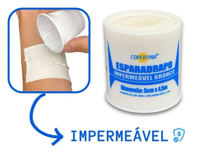 ESPRADRAPO IMPERMEAVEL BRANCO 5CMX4.5M - MULTILASER