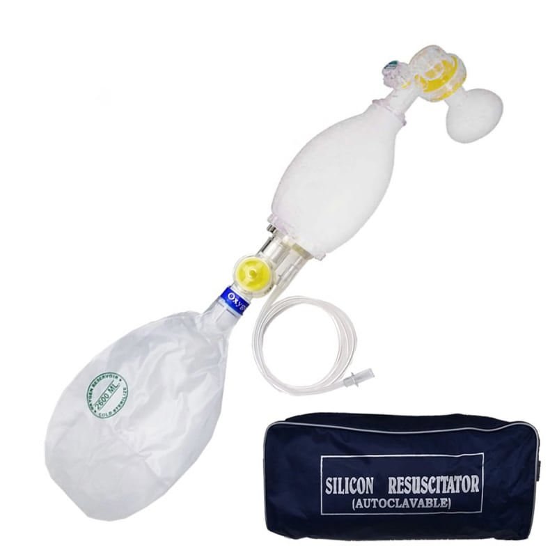 REANIMADOR MANUAL AMBU DE SILICONE COM RESERVATORIO (INFANTIL) 500ML - FARMATEX